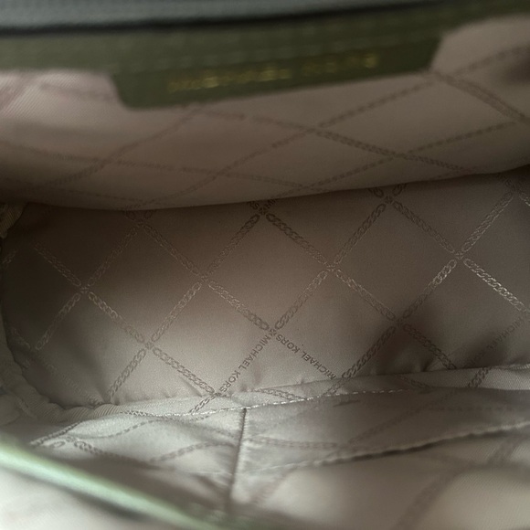 Michael Kors Olive Green Pebbled Leather Mini Backpack Gold Hardware NWOT - Picture 14 of 16